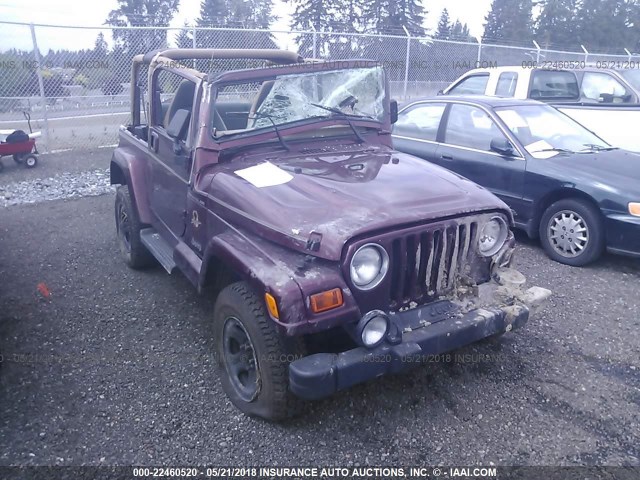 1J4FA59S82P761789 - 2002 JEEP WRANGLER / TJ SAHARA BURGUNDY photo 1