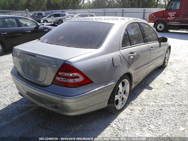 WDBRF40J54F507483 - 2004 MERCEDES-BENZ C 230K SPORT SEDAN GRAY photo 4