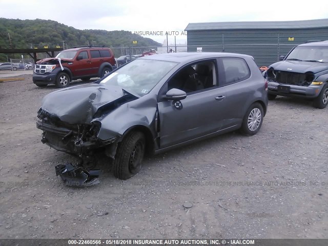 WVWAB7AJ7CW013702 - 2012 VOLKSWAGEN GOLF GRAY photo 2