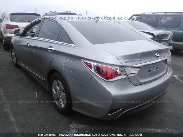 KMHEC4A42BA001228 - 2011 HYUNDAI SONATA HYBRID GRAY photo 3