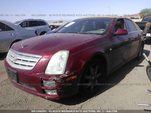 1G6DC67A250146694 - 2005 CADILLAC STS RED photo 2