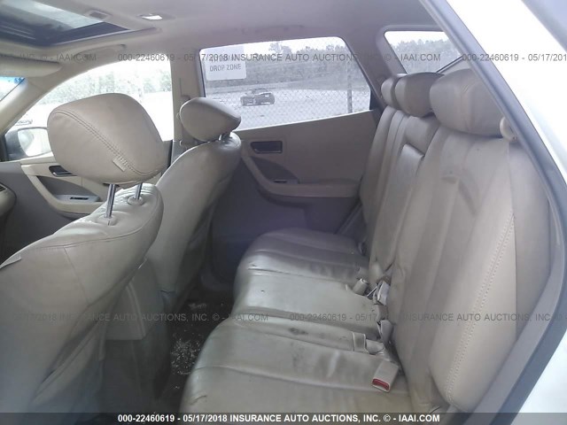 JN8AZ08T65W313037 - 2005 NISSAN MURANO SL/SE/S WHITE photo 8