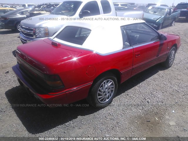 1C3XU4535PF541523 - 1993 CHRYSLER LEBARON RED photo 4