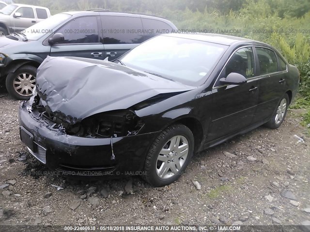 2G1WG5E39D1261166 - 2013 CHEVROLET IMPALA LT BLACK photo 2