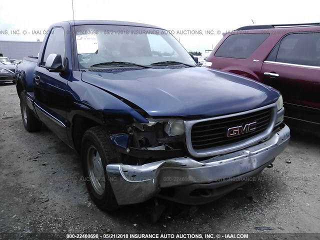 1GTEC14VX2Z213187 - 2002 GMC NEW SIERRA C1500 BLUE photo 1