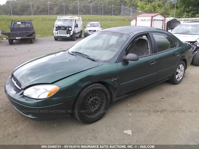 1FAFP5223YA239314 - 2000 FORD TAURUS LX GREEN photo 2