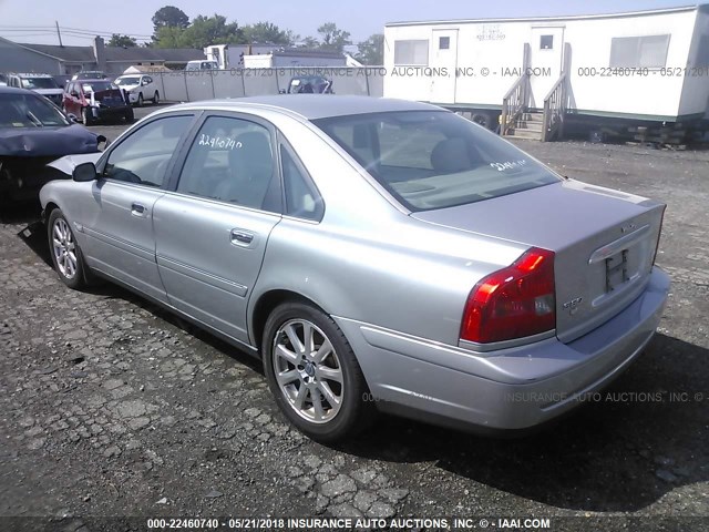 YV1TH59H941365833 - 2004 VOLVO S80 2.5T SILVER photo 3