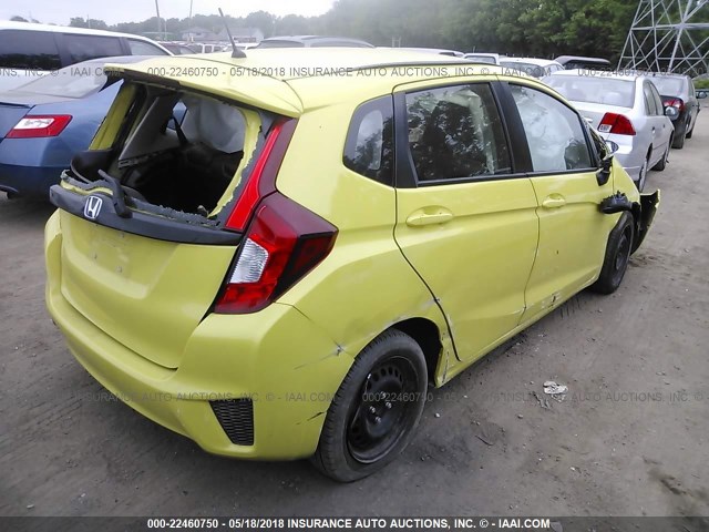 JHMGK5H57GS006283 - 2016 HONDA FIT LX YELLOW photo 4