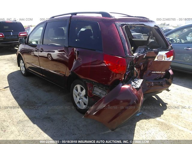 5TDZK22C77S023724 - 2007 TOYOTA SIENNA XLE/XLE LIMITED MAROON photo 3