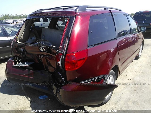 5TDZK22C77S023724 - 2007 TOYOTA SIENNA XLE/XLE LIMITED MAROON photo 4