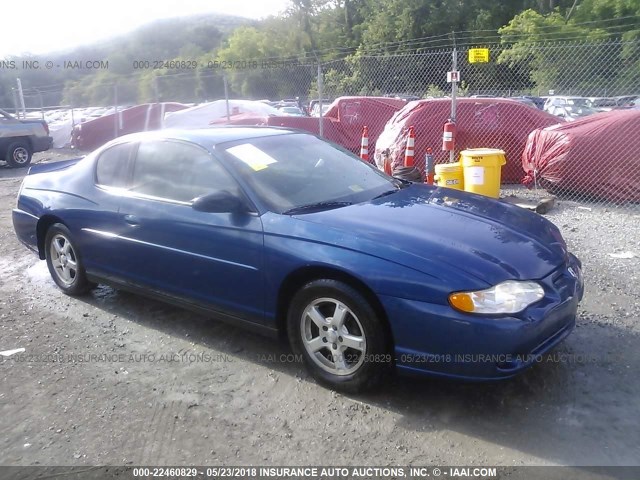 2G1WW12E539388272 - 2003 CHEVROLET MONTE CARLO LS BLUE photo 1