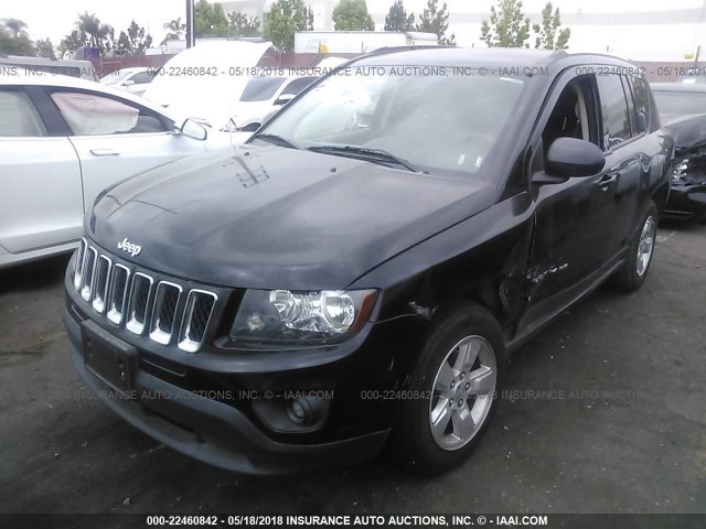 1C4NJCBA0ED829693 - 2014 JEEP COMPASS SPORT BLACK photo 2