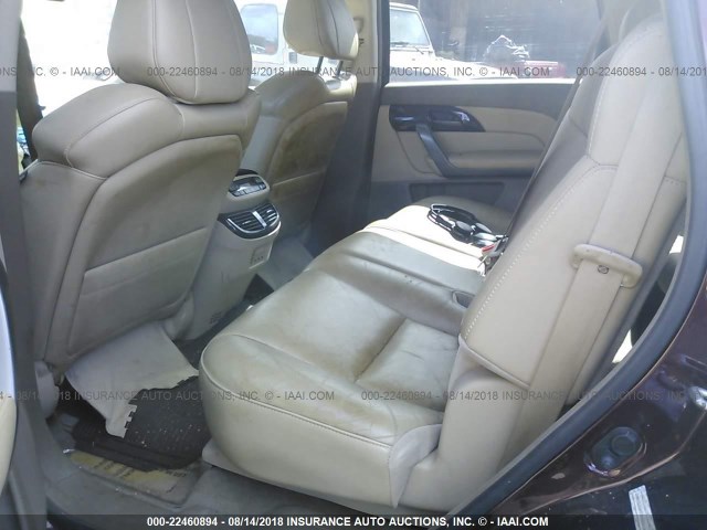 2HNYD28497H550162 - 2007 ACURA MDX TECHNOLOGY MAROON photo 8