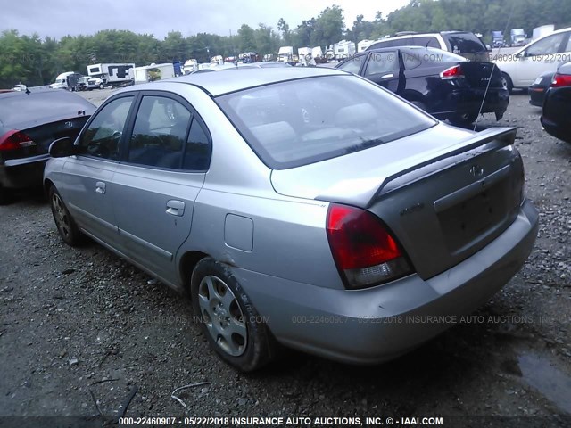 KMHDN45DX2U433614 - 2002 HYUNDAI ELANTRA GLS/GT SILVER photo 3