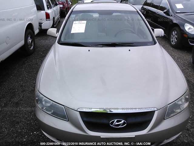 KMHEU46C26A101123 - 2006 HYUNDAI SONATA GLS/LX GOLD photo 6