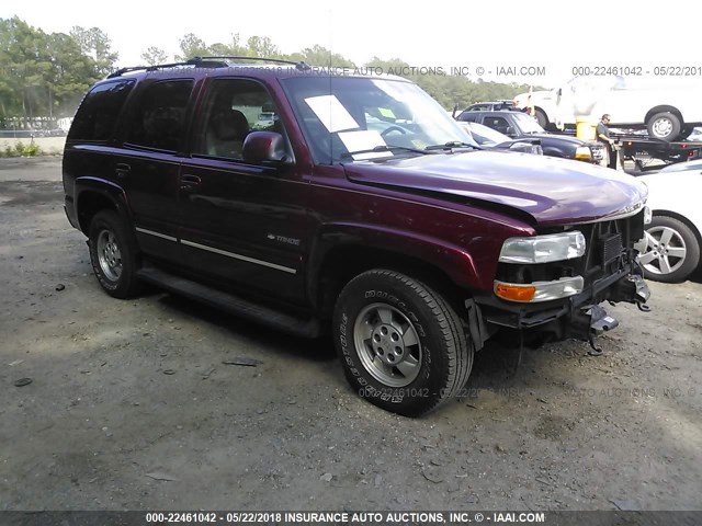 1GNEK13ZX3R136188 - 2003 CHEVROLET TAHOE K1500 RED photo 1