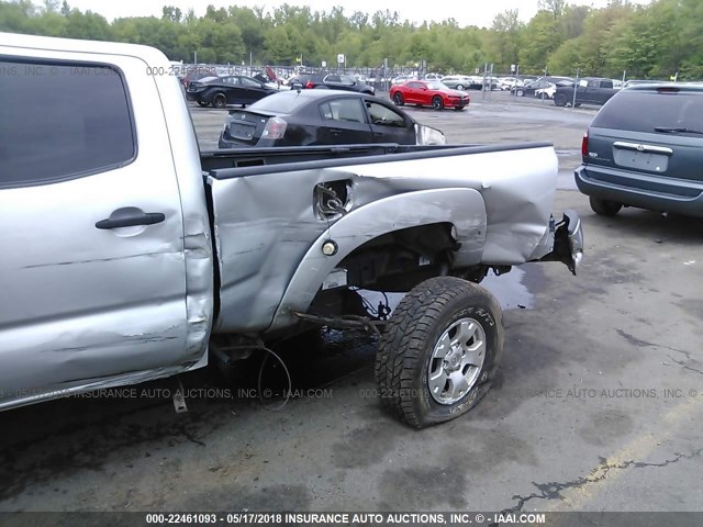 5TEMU52N06Z155944 - 2006 TOYOTA TACOMA DOUBLE CAB LONG BED SILVER photo 6