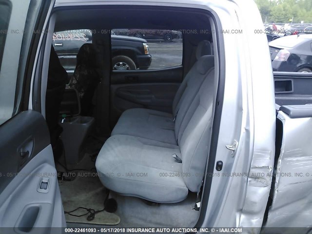5TEMU52N06Z155944 - 2006 TOYOTA TACOMA DOUBLE CAB LONG BED SILVER photo 8