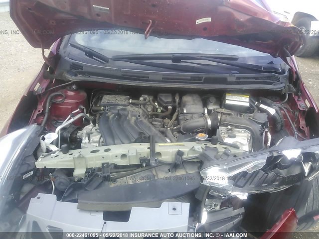 3N1CE2CP4FL384186 - 2015 NISSAN VERSA NOTE S/S PLUS/SV/SL/SR RED photo 10