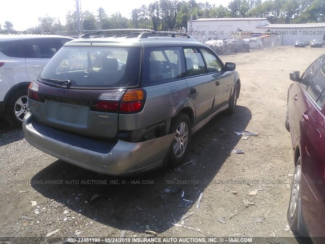 4S3BH675537657619 - 2003 SUBARU LEGACY OUTBACK AWP GREEN photo 4