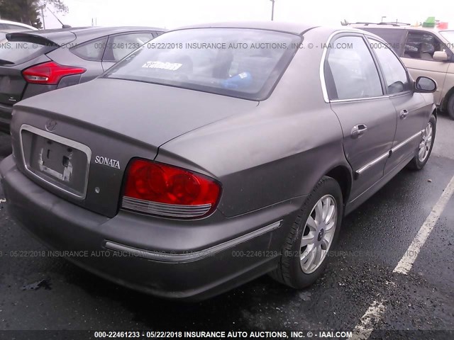 KMHWF35H24A042142 - 2004 HYUNDAI SONATA GLS/LX GRAY photo 4