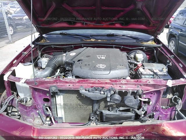 3TMJU62N68M057204 - 2008 TOYOTA TACOMA DOUBLE CAB PRERUNNER BURGUNDY photo 10