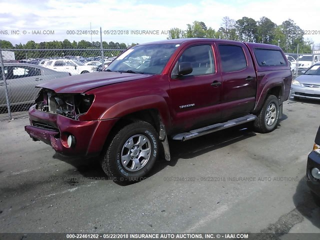 3TMJU62N68M057204 - 2008 TOYOTA TACOMA DOUBLE CAB PRERUNNER BURGUNDY photo 2