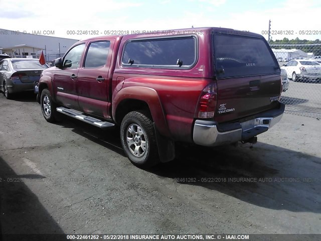 3TMJU62N68M057204 - 2008 TOYOTA TACOMA DOUBLE CAB PRERUNNER BURGUNDY photo 3