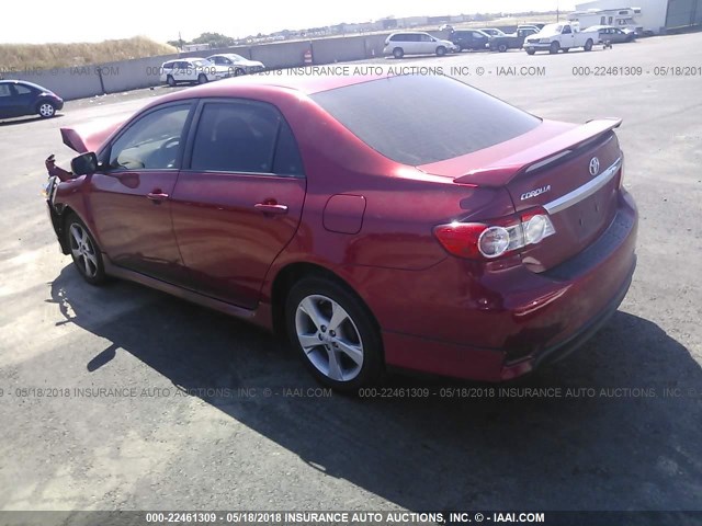 5YFBU4EE3DP184936 - 2013 TOYOTA COROLLA S/LE RED photo 3