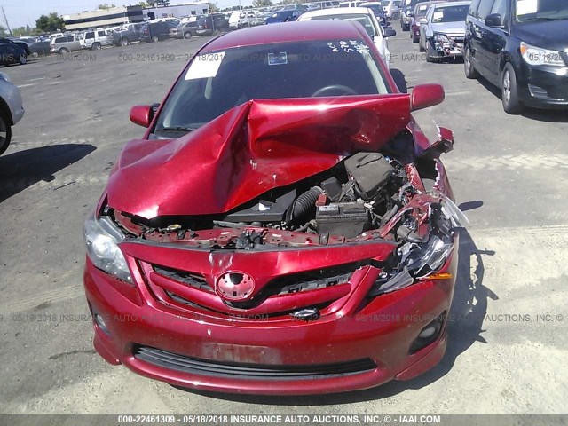 5YFBU4EE3DP184936 - 2013 TOYOTA COROLLA S/LE RED photo 6