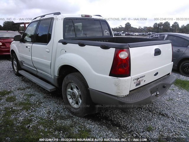 1FMZU77E22UB30228 - 2002 FORD EXPLORER SPORT TR  WHITE photo 3