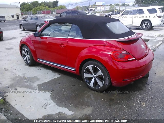 3VW8S7AT5DM823781 - 2013 VOLKSWAGEN BEETLE TURBO RED photo 3