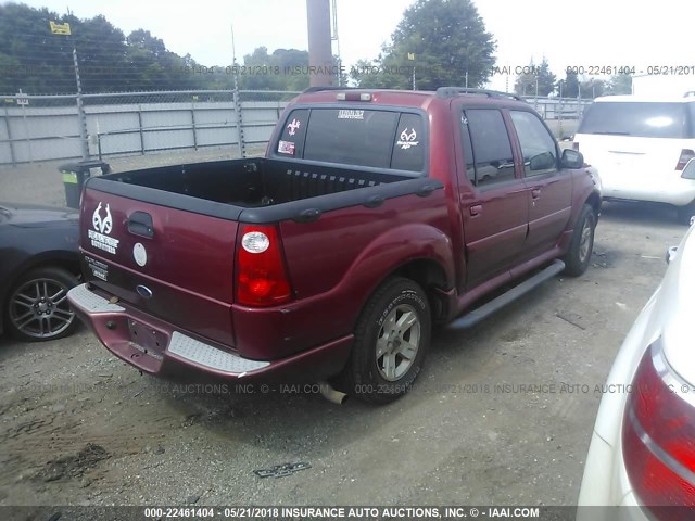 1FMZU77K65UA59318 - 2005 FORD EXPLORER SPORT TR  RED photo 4