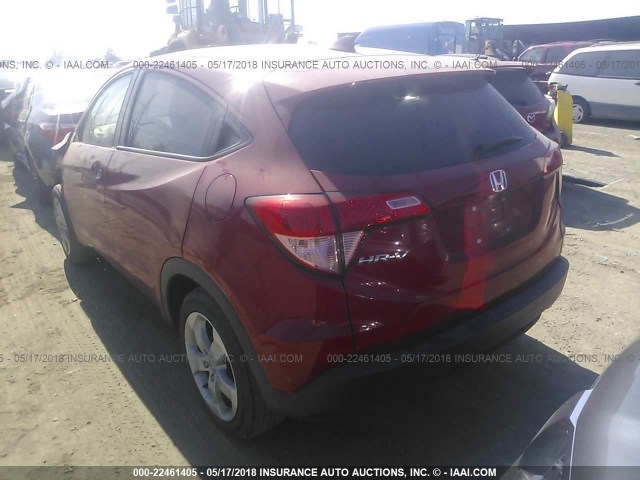 3CZRU5H57GM705341 - 2016 HONDA HR-V EX RED photo 3