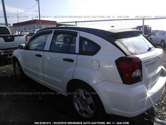 1B3HB48B78D524312 - 2008 DODGE CALIBER SXT WHITE photo 3