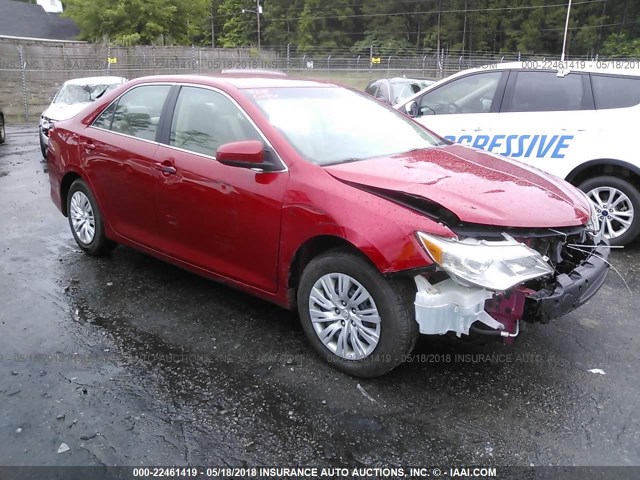 4T1BF1FK6EU761424 - 2014 TOYOTA CAMRY L/SE/LE/XLE RED photo 1