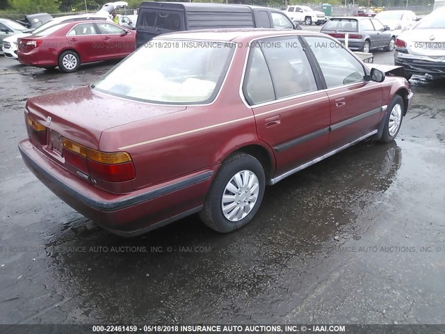 1HGCB7659LA077405 - 1990 HONDA ACCORD LX/EX BURGUNDY photo 4