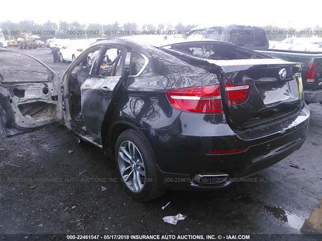 5UXFG8C56EL593301 - 2014 BMW X6 XDRIVE50I BLACK photo 3