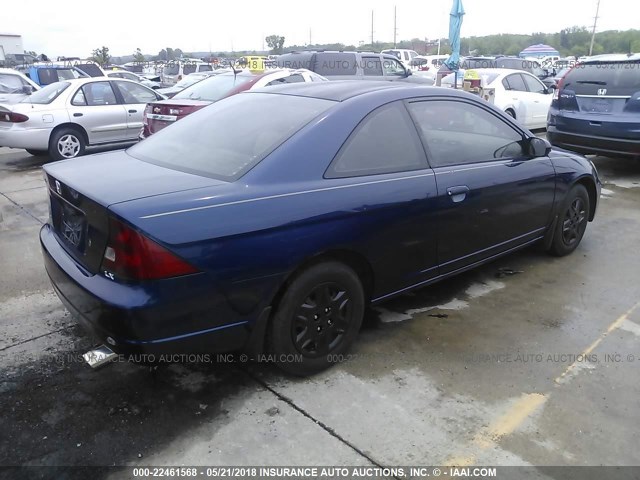 1HGEM22593L051757 - 2003 HONDA CIVIC LX Dark Blue photo 4