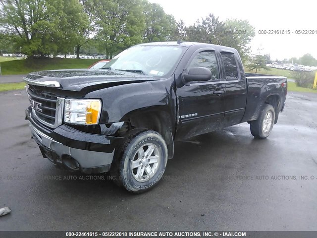 2GTEK29J891135882 - 2009 GMC SIERRA K1500 SLE BLACK photo 2