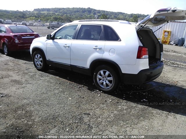 5XYKTCA15BG078604 - 2011 KIA SORENTO LX WHITE photo 3