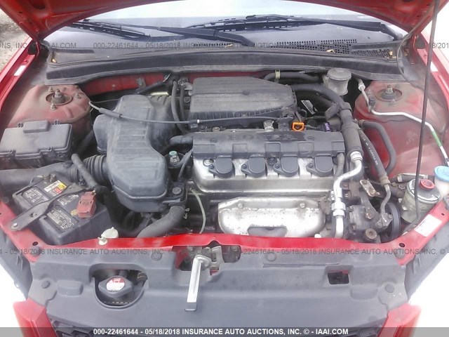 1HGEM22165L028453 - 2005 HONDA CIVIC DX VP 红色 照片 10