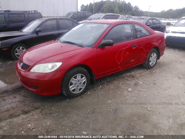 1HGEM22165L028453 - 2005 HONDA CIVIC DX VP 红色 照片 2