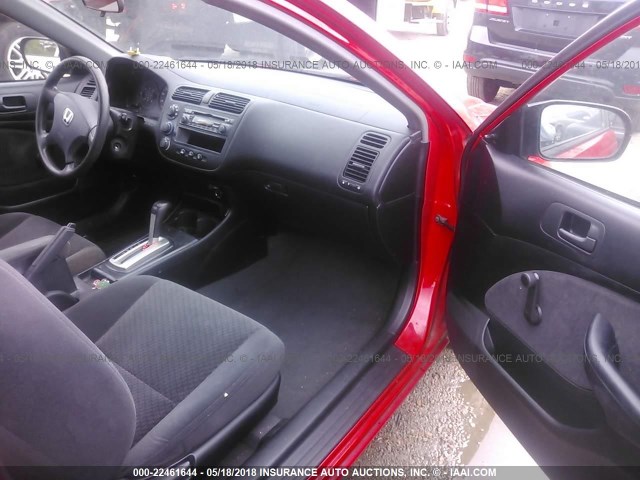 1HGEM22165L028453 - 2005 HONDA CIVIC DX VP RED photo 5