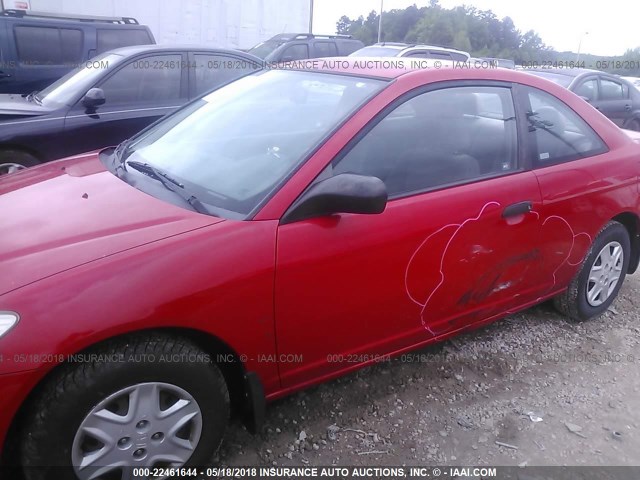 1HGEM22165L028453 - 2005 HONDA CIVIC DX VP 红色 照片 6