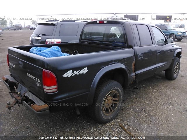 1D7HG38XX3S378942 - 2003 DODGE DAKOTA QUAD SPORT BLACK photo 4