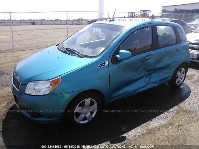 KL1TD66EX9B340062 - 2009 CHEVROLET AVEO LS/LT TEAL photo 2