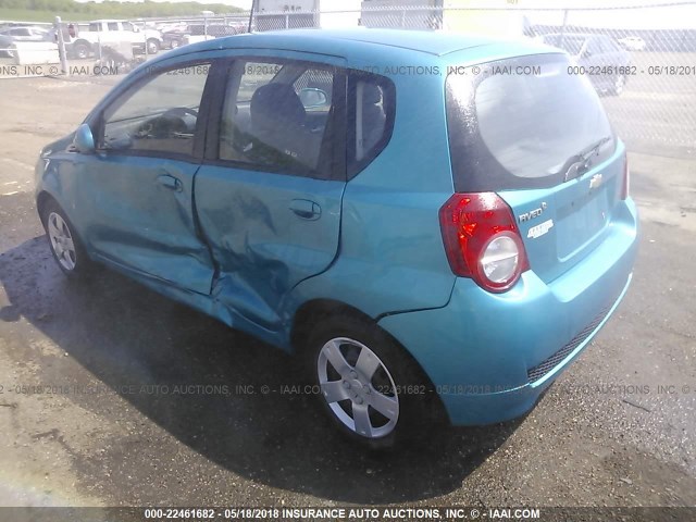 KL1TD66EX9B340062 - 2009 CHEVROLET AVEO LS/LT TEAL photo 3