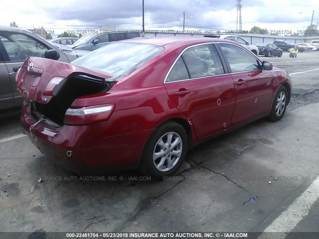 4T1BE46K57U108185 - 2007 TOYOTA CAMRY NEW GENERAT CE/LE/XLE/SE RED photo 4