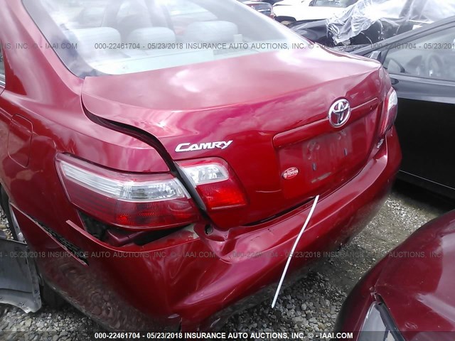 4T1BE46K57U108185 - 2007 TOYOTA CAMRY NEW GENERAT CE/LE/XLE/SE RED photo 6